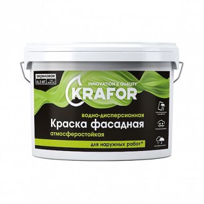 Краска В/Д фасадная 6,5кг (1) Krafor (салат) в Тамбове