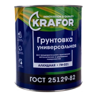Грунт ГФ-021 серый 1,8кг (6) Krafor в Тамбове