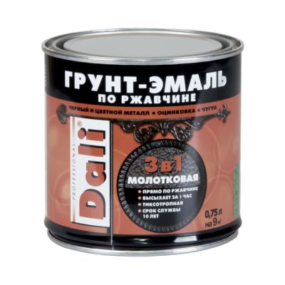 Грунт-эмаль по ржавчине DALI 3в1 молотковая бронзовая 0,75л (6) Рогнеда в Тамбове