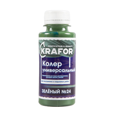 Колер универсальный №24 зеленый 100мл (6/108) "Krafor" в Тамбове