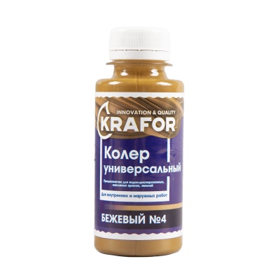Колер универсальный №4 бежевый 100мл (6/108) "Krafor" в Тамбове