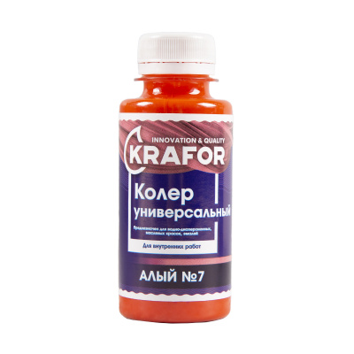 Колер универсальный №7 алый 100мл (6/108) "Krafor" в Тамбове