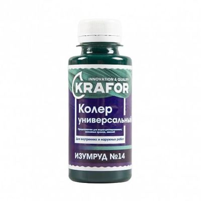 Колер универсальный №14 изумруд 100мл (6/108) "Krafor" в Тамбове