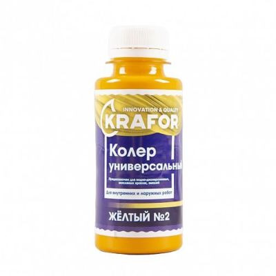 Колер универсальный №2 желтый 100мл (6/108) "Krafor" в Тамбове
