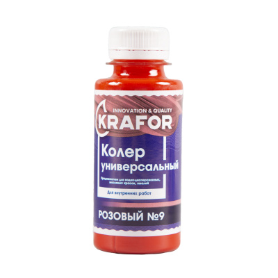 Колер универсальный №9 розовый 100мл (6/108) "Krafor" в Тамбове