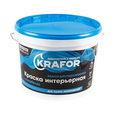 Краска В/Д интер супербелая 14кг (1) Krafor (син) в Тамбове