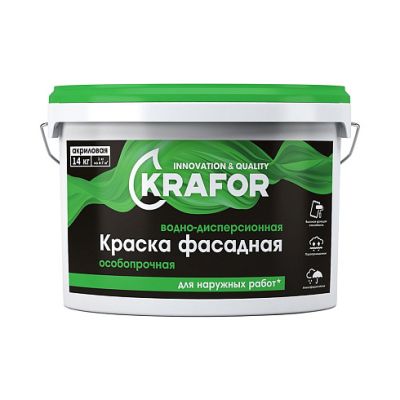Краска В/Д фасадная 14кг (1) Krafor (салат) в Тамбове