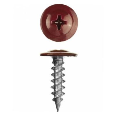 Саморез с прессшайбой острый 4,2*25 RAL (3005) винно-красный в Тамбове